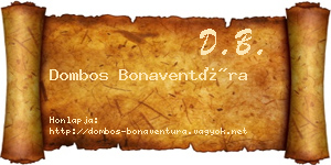 Dombos Bonaventúra névjegykártya